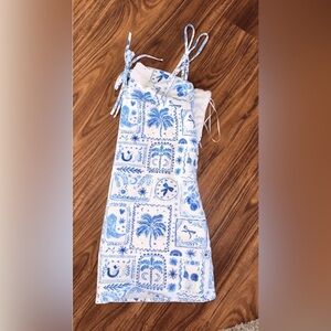 Altar'd State Blue and White Mini Dress